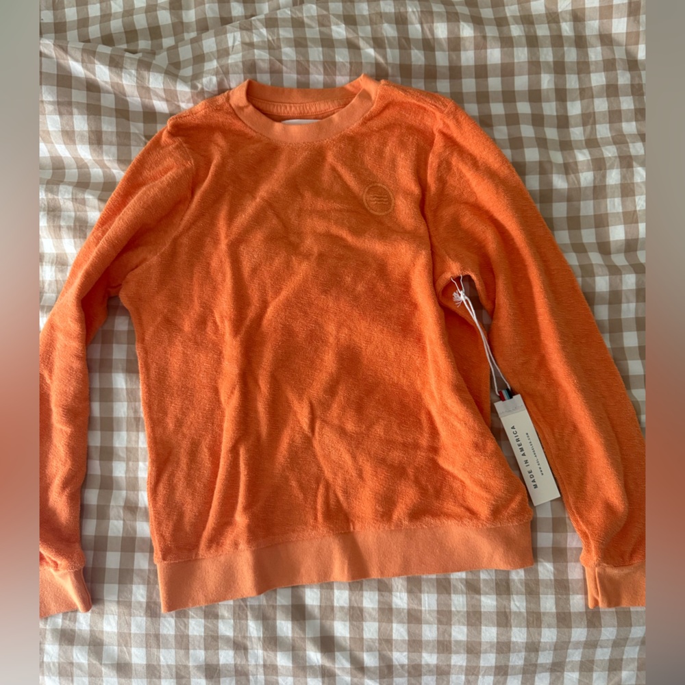 NWT kids sol Angeles sweatshirt orange terry cloth size 8